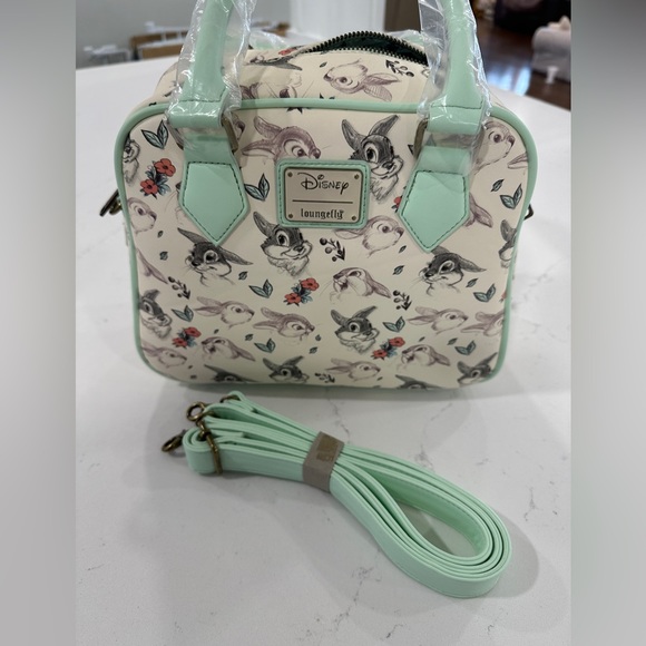 DISNEY LOUNGEFLY FLORAL SKETCH THUMPER SATCHEL CROSSBODY - Picture 1 of 5